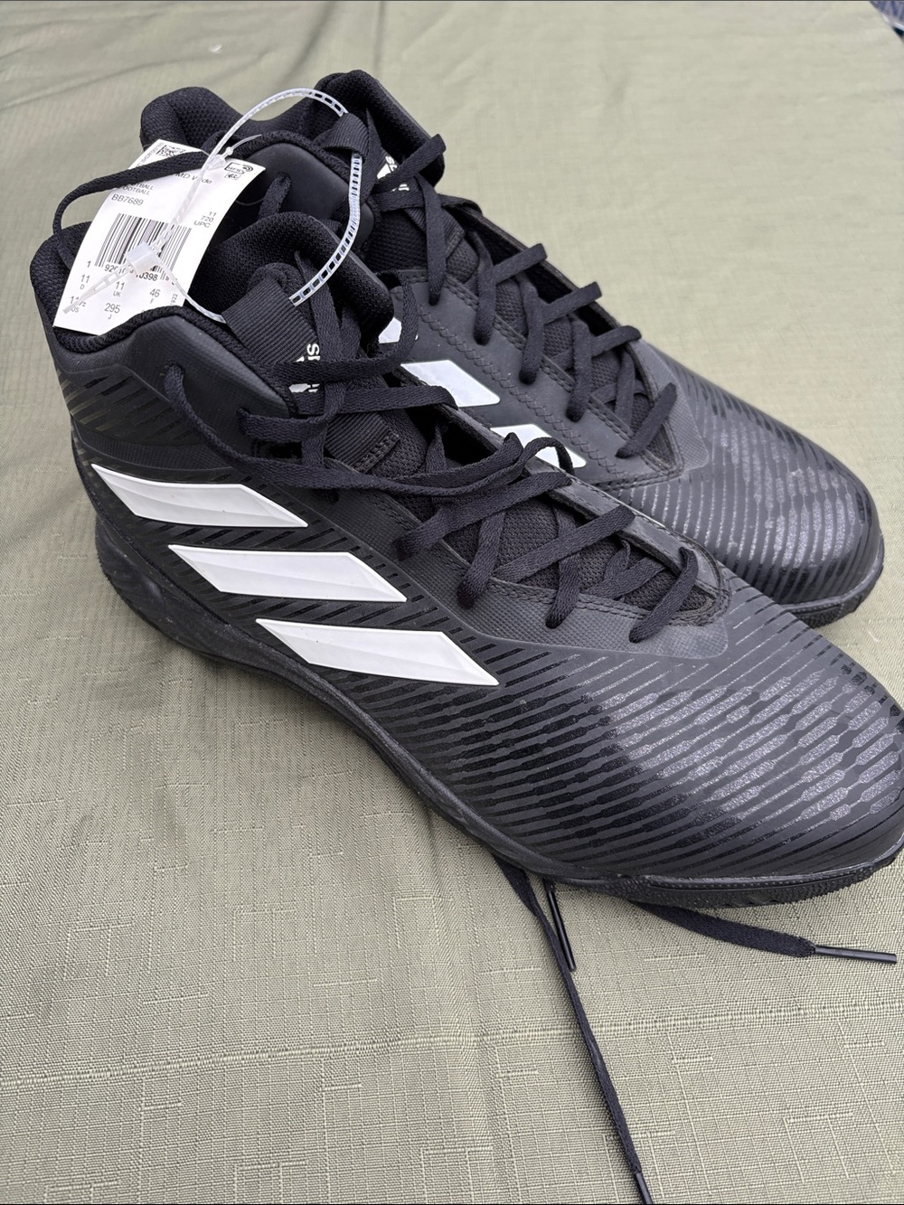 adidas Men’s Black Athletic High-Top Shoes with White Stripes